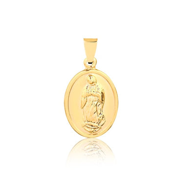 18K Gold Layered Oro Laminado 21 mm Our Lady of Guadalupe Medal Pendant 31.0044